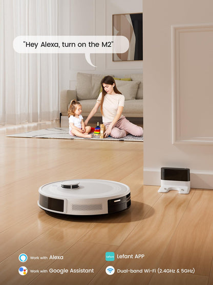 Lefant M2 Robot Vacuum & Mop – 6,000Pa Suction, Laser Navigation, App & Alexa Control