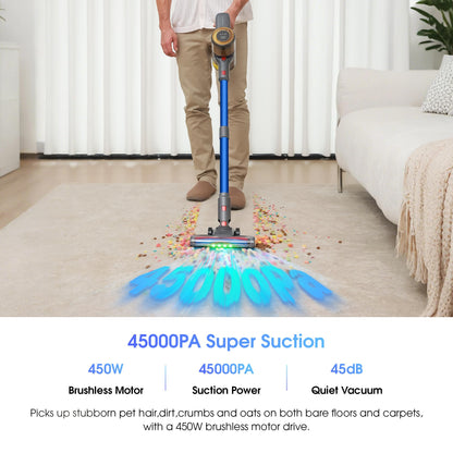 UNINELL UV1 Cordless Stick Vacuum Cleaner – 450W, 45KPA, 60-Min Runtime, Silver