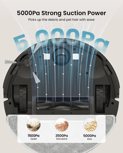 Vexilar Self-Emptying Robot Vacuum & Mop – 5000Pa Suction, 60-Day Hands-Free