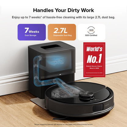 roborock Q10 S5+ Robot Vacuum – Self-Emptying, 10,000Pa Suction, Dual Anti-Tangle, Auto-Lifting Mop