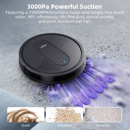 MONSGA 3-in-1 Robot Vacuum & Mop – 3000Pa Suction, 140 Min Runtime, App & Voice Control